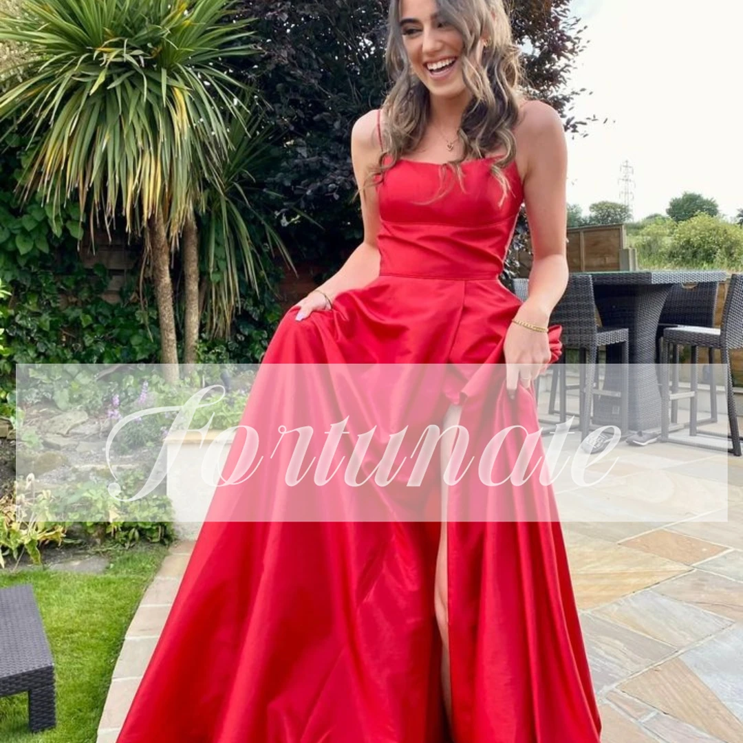 

Элегантное красное платье Quinceanera с Боковым Разрезом, ТРАПЕЦИЕВИДНОЕ коктейльное платье без рукавов на тонких бретелях, женское платье для вечеринки, модель 2024 года