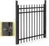 Fencer Wire Heavy Duty Pinnacle Fence Gate, 4Ft Height X 4Ft Width Outdoor Fence Gate, Outdoor Anti-Rust Metal Steel Gate For 1
