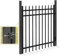 Fencer Wire Heavy Duty Pinnacle Fence Gate, 4Ft Height X 4Ft Width Outdoor Fence Gate, Outdoor Anti-Rust Metal Steel Gate For 1