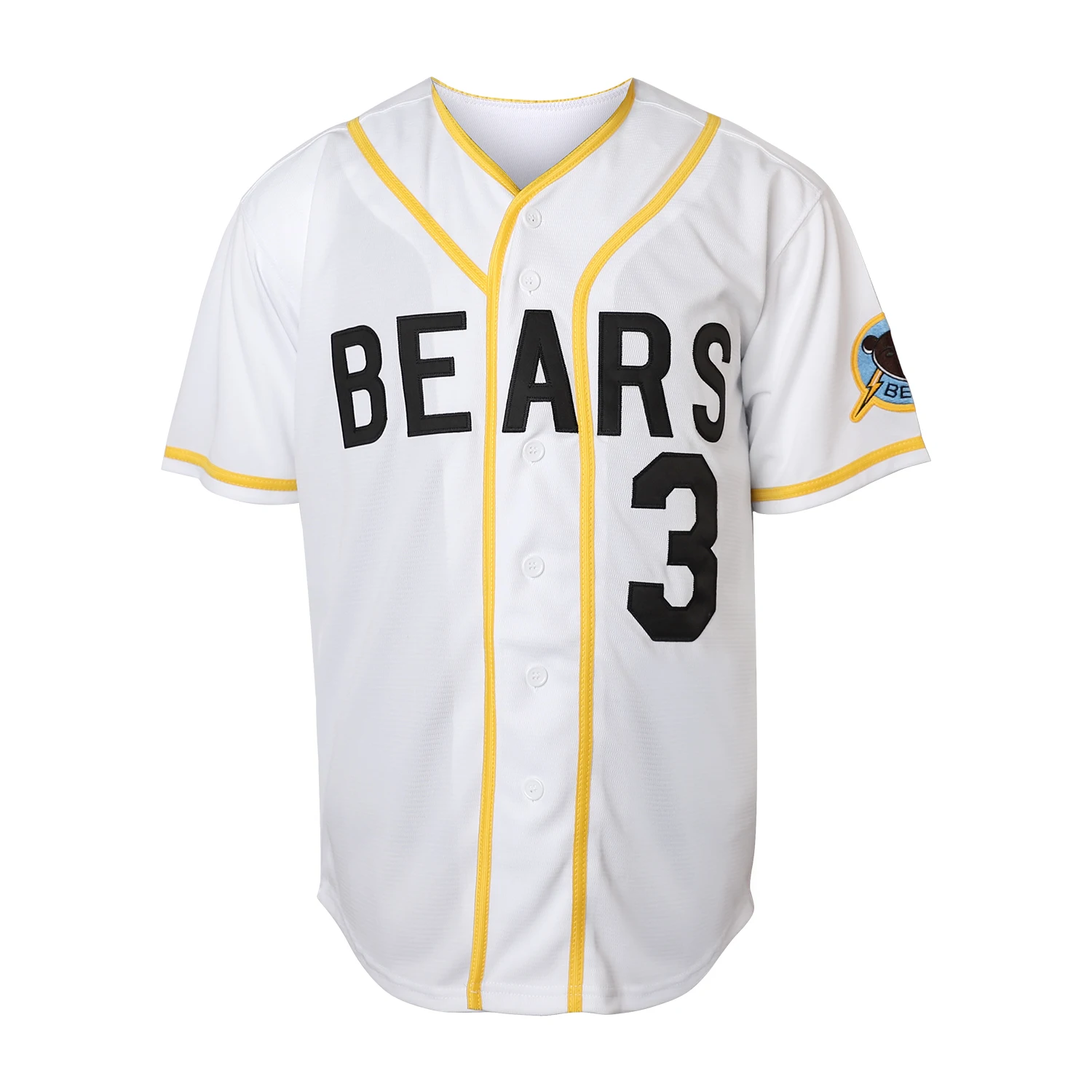 

BEARS MOVIE BUTTON DOWN JERSEY #3 Leak #12 Tanner Boyle White Movie Stitched Baseball Jersey Stitched Shirt