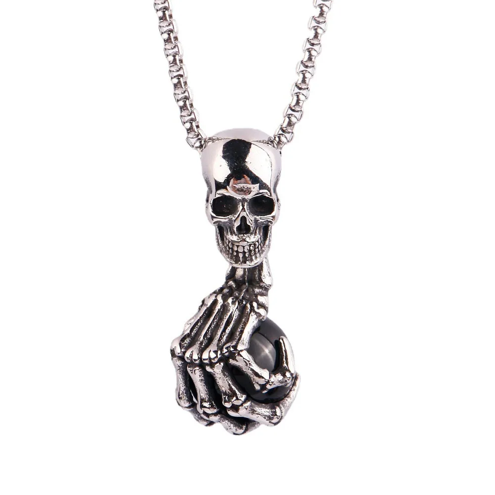 

Gothic Skull Ghost Claw Stainless Steel Men Women Necklaces Pendants Chain Punk Trendy Fashion Jewelry Wholesale Dropshipping