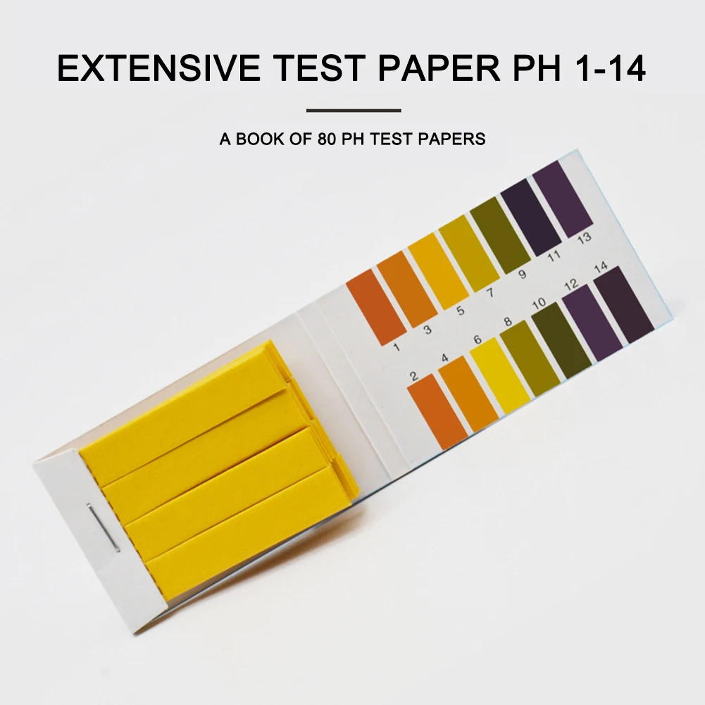 80 Pcs PH Test Papers 1-14 PH Wide Range Strips with Comparison Chart Precision Professional for Water Wine Saliva Urine Soil