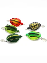 Gorgons 1Pcs Artificial Tortoise Floating Bait Top Water Double BKK Hooks Smart Tortoise Fishing Soft Frog lure 