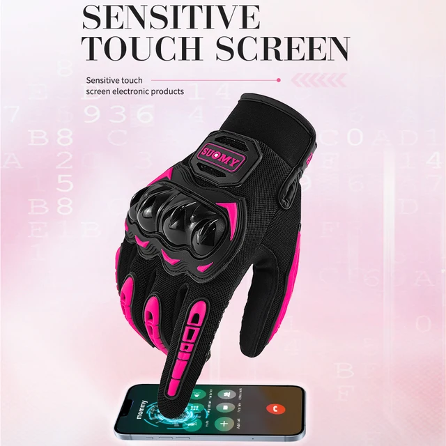 Suredépensé-Gants de moto respirants pour femmes, Gants de course de motocross, Gants de vélo, Gants de cyclisme, Gants de moto pour femme, Rose, Été 2