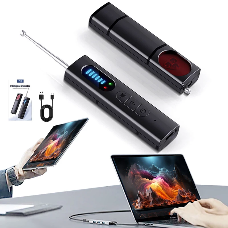 Hidden Camera Finder Anti Spy Car GPS Tracker Bug Listening Device Wireless All Signal Candid Pinhole Camera Scanner Hotel