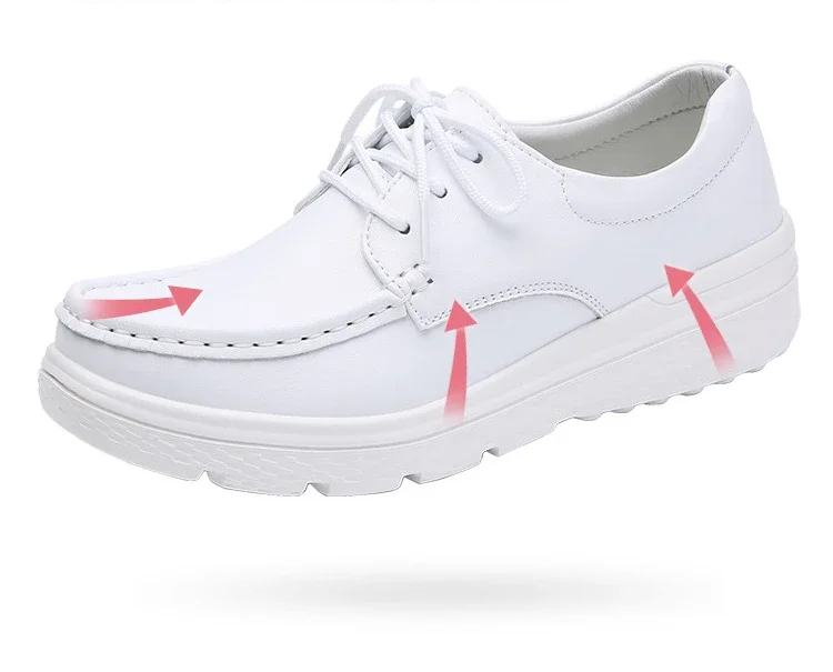 Zapatos blancos de moda con cordones para mujer, zapatos