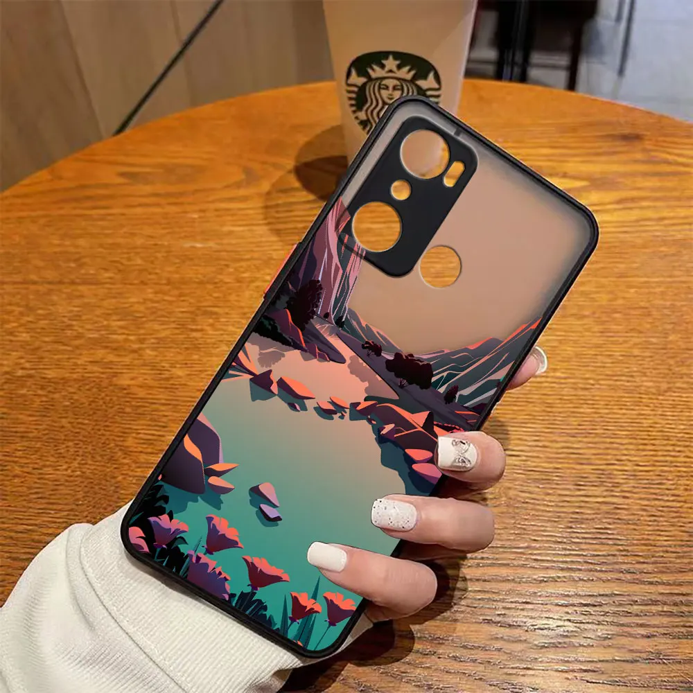 thumbnail image 1 of Funda mate para infinix HOT 20I 12 12I 11 11S 10 10I 10S PLAY 9 8 Pro POVA 3 CAMON 15 17P, funda artística pintada a mano con paisaje de montaña, 1 of 5