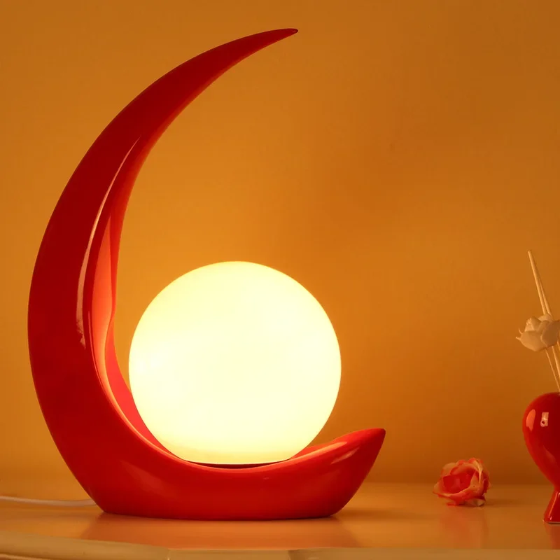 

2023 креативная прикроватная лампа Moon Resin для спальни, современное простое украшение для гостиной, настольное украшение для Кабинета