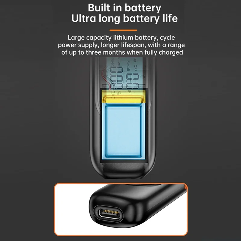 Portable Non-contact Alcohol Tester With LED Screen Display Breathalyzer Rechargeable Automatic Breath Alcohol Test Tool