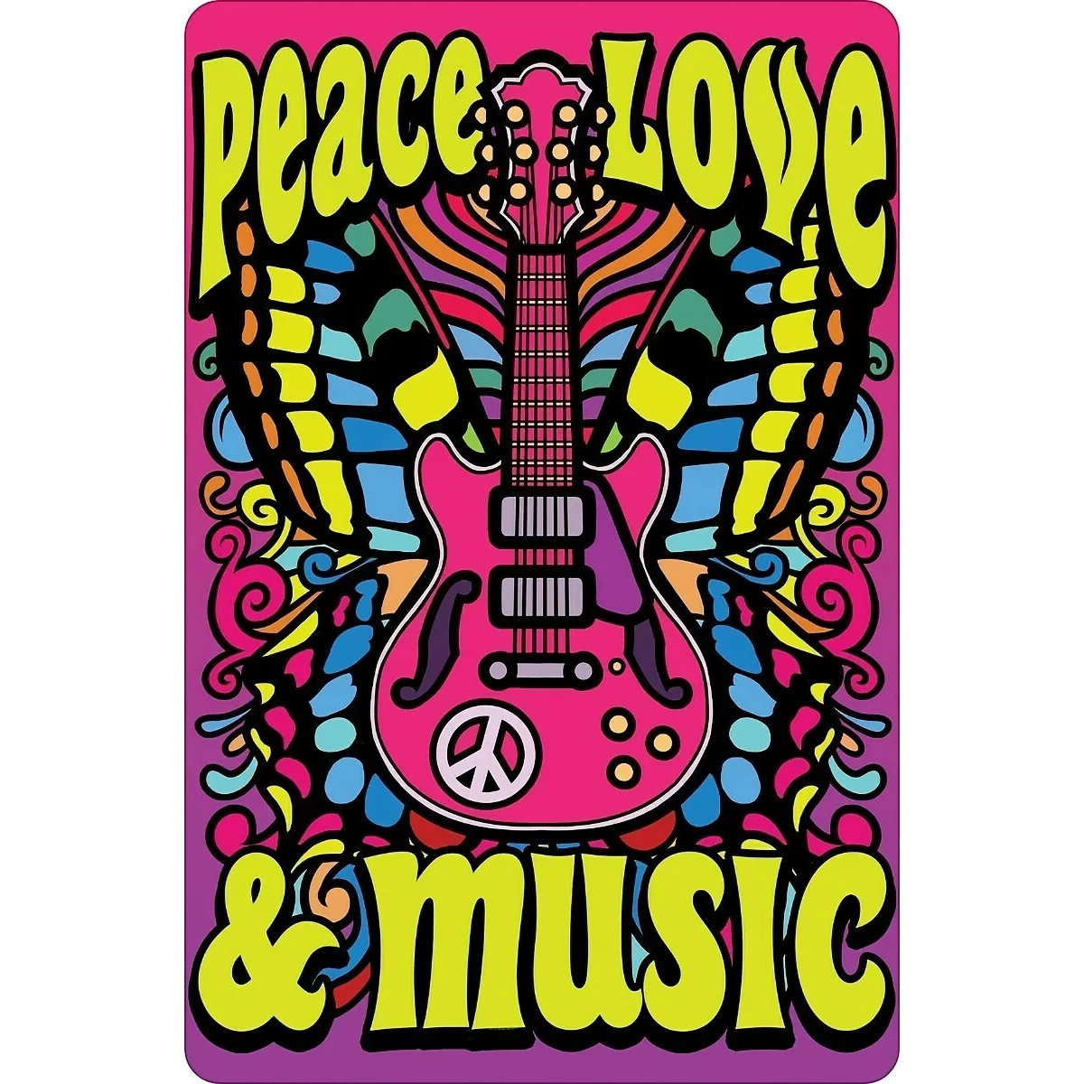 

Vintage Metal Tin Sign Peace Love & Music Outdoor Street Garage & Home Bar Hotel Wall Decor Signs 12x8in