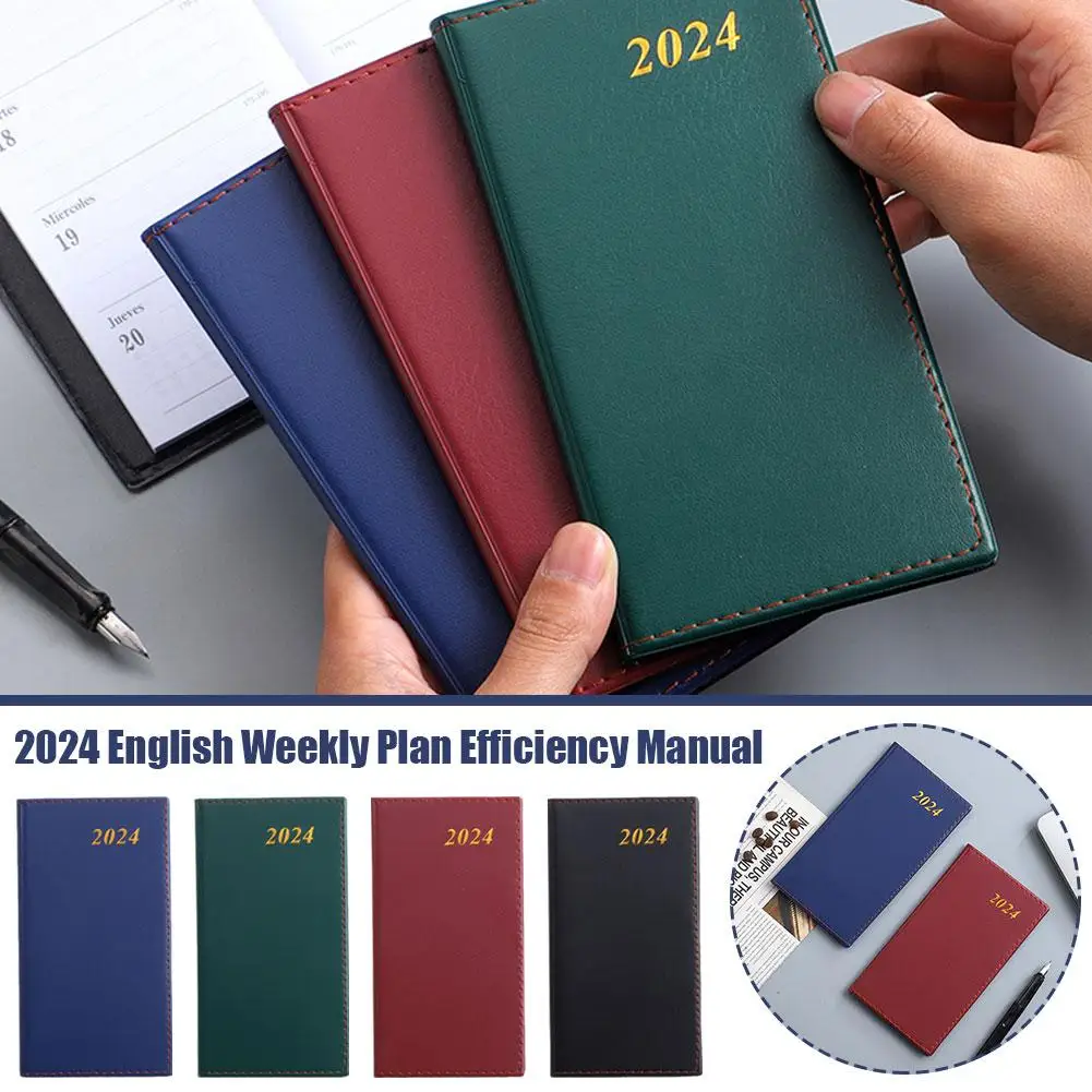 2024 스케쥴 도서 휴대용 A6 노트북 일기 플래너, 할 일 목록, 달력 도서, 일정 책 플래너, 알림 사무용품, 신제품