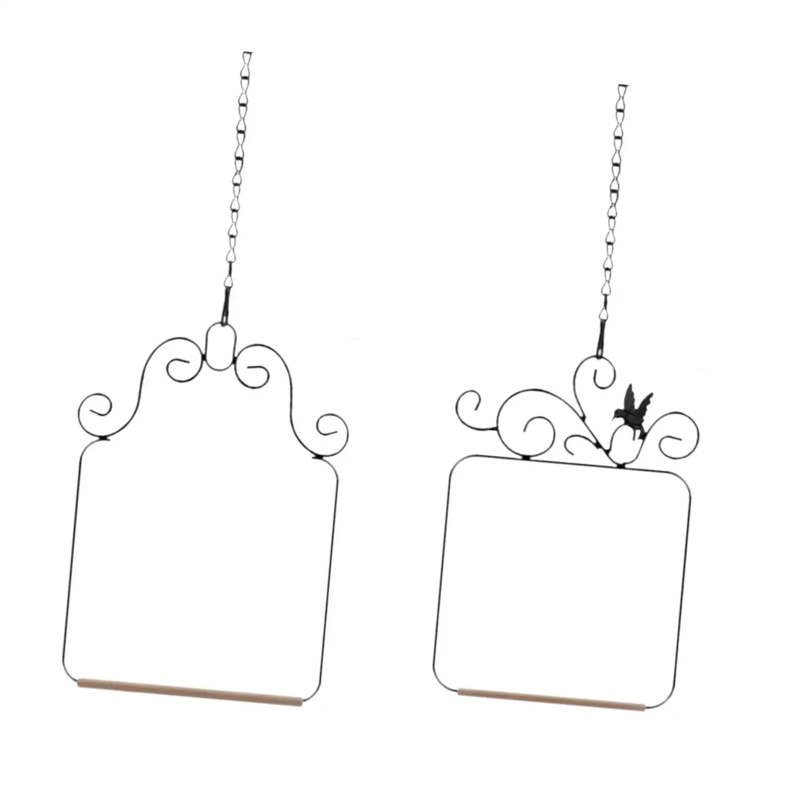 2x Hummingbird Swings Hanging Outdoor Metal Frame Wooden Perch Bird Swings for Small Birds Cockatiels Farmhouse Office Patio