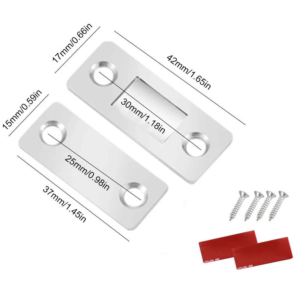 Magnetic Door Catch Ultra-thin Cabinet Magnets Closer Furniture Strong Magnetic Suction with Adhesive Tape for Cupboard