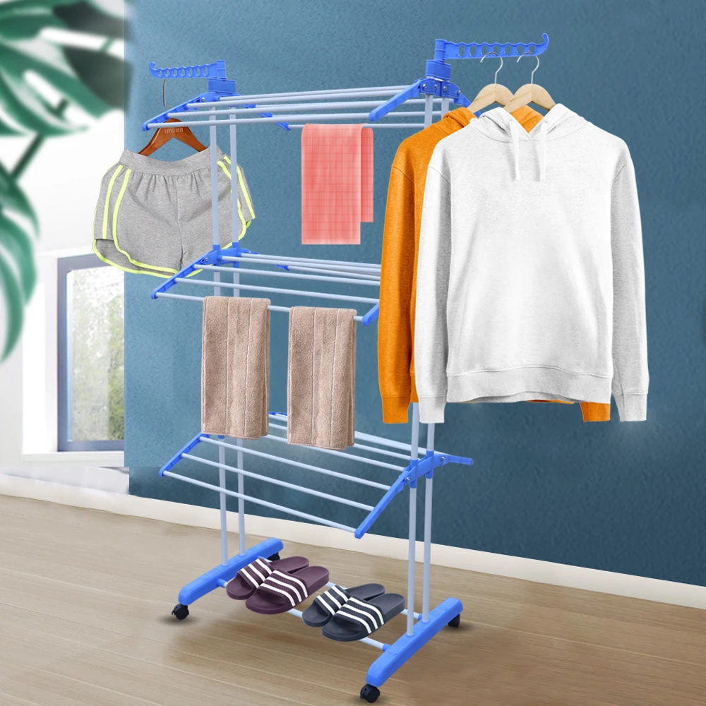 Laundry Clothes Storage Drying Rack Portable Folding Dryer Hanger Heavy Duty - Wite