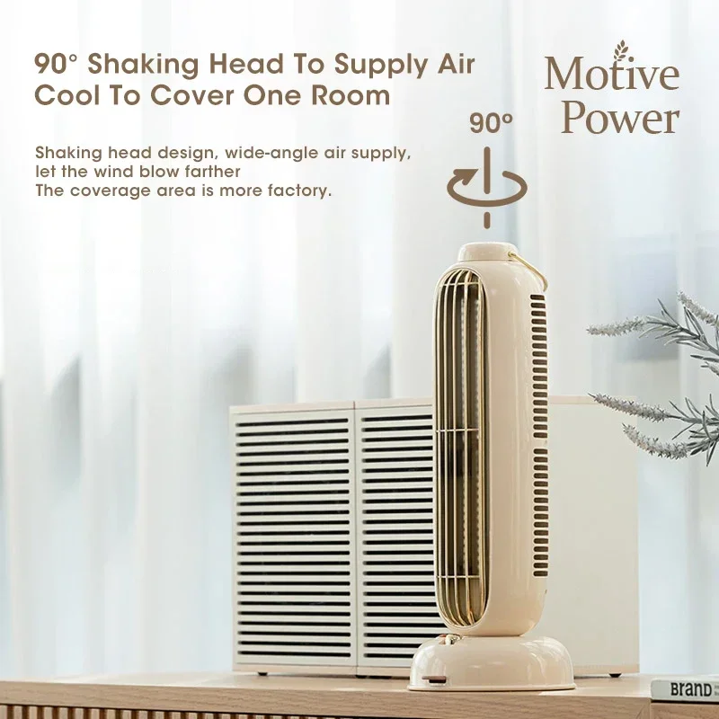 Portable Mini Tower Desk Fan USB-C Rechargeable 3600mAh Battery for Home Office Camping Travel Cooling Fan