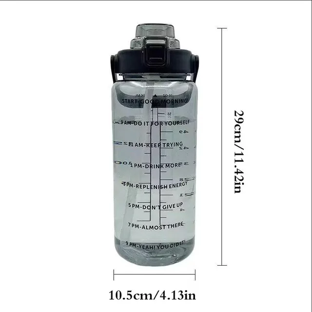 2 Liter Water Bottle with Straw Female Jug Girls Portable Travel bottles Fitness Bike Cup Summer Cold Water Jug with Time Marker 5