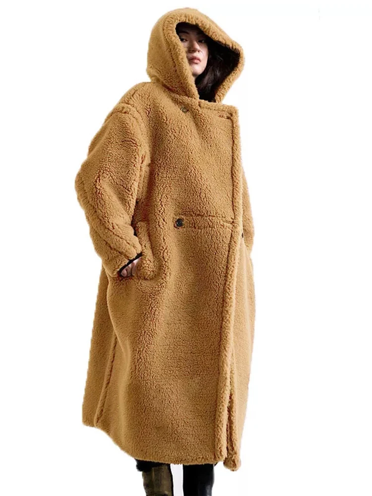 Plus Size Maxi Sherpa Coat Teddy Bear Coat Winter Clothes For