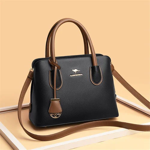 여성용 고품질 가죽 럭셔리 핸드백, 디자이너 크로스바디 백, 2021 대용량 토트백, Sac A Main, 2 레이어 4
