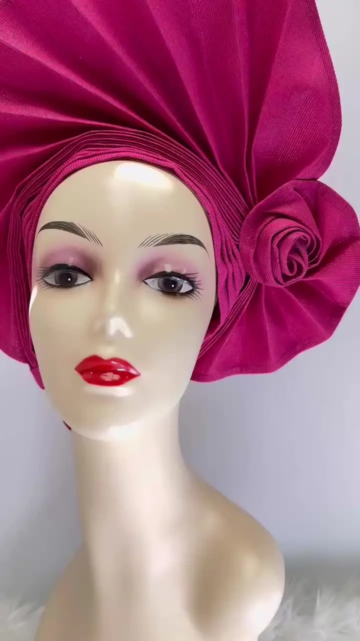 Модный нигерийский головной убор Gele Aso Oke уже заказ авто Ebi африканский тюрбан для