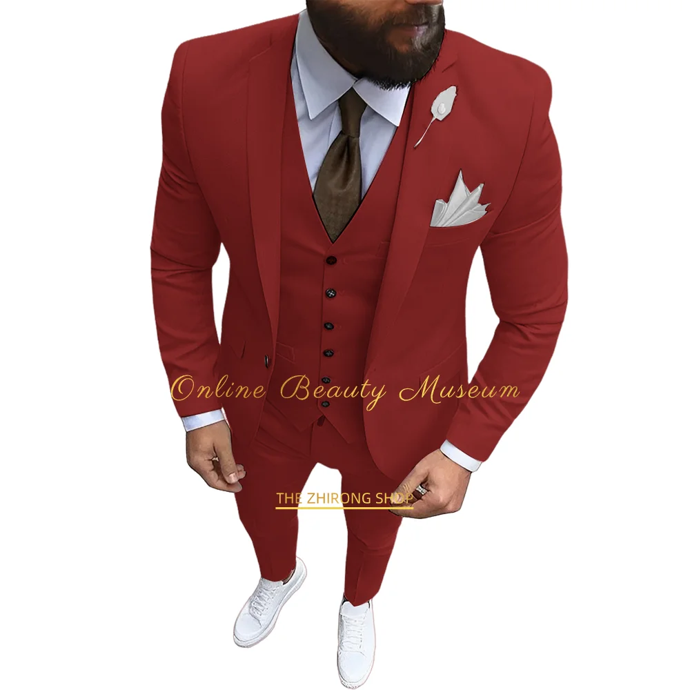 Mais Recente Design Verde Terno Dos Homens 2 Peças (Jaqueta + Calça) Regular Fit