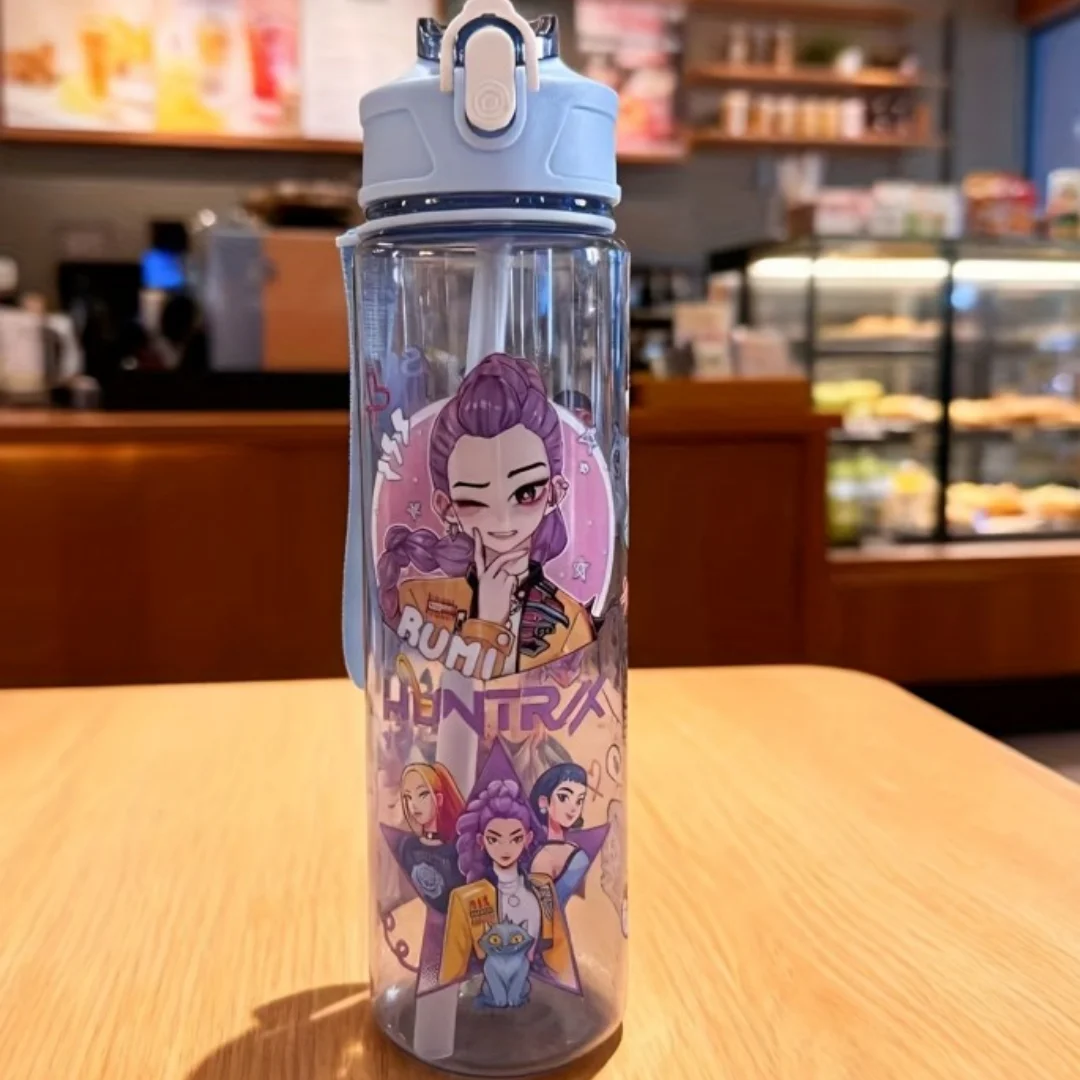 High-Capacity 750ml Portable Water Bottle with Drinking Straw - Ideal for Outdoors, School, Office, and Gym