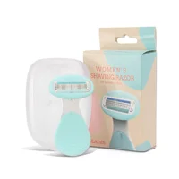 Portable Women's Safety 4-Blades Shaving Razor Body Face Bikini Underarm Hair Removal Manual Shaver Tool With Travel Case 1