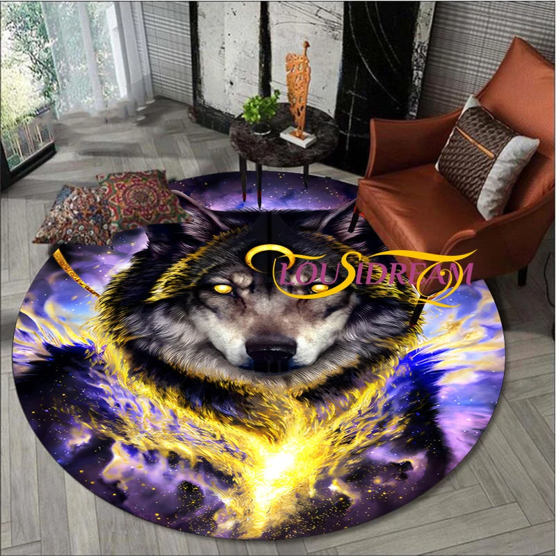 ラグマット アニマル 犬 ウルフ オオカミ カーペット コットン 輸入雑貨 ラグマット アニマル 犬 ウルフ オオカミ カーペット コットン