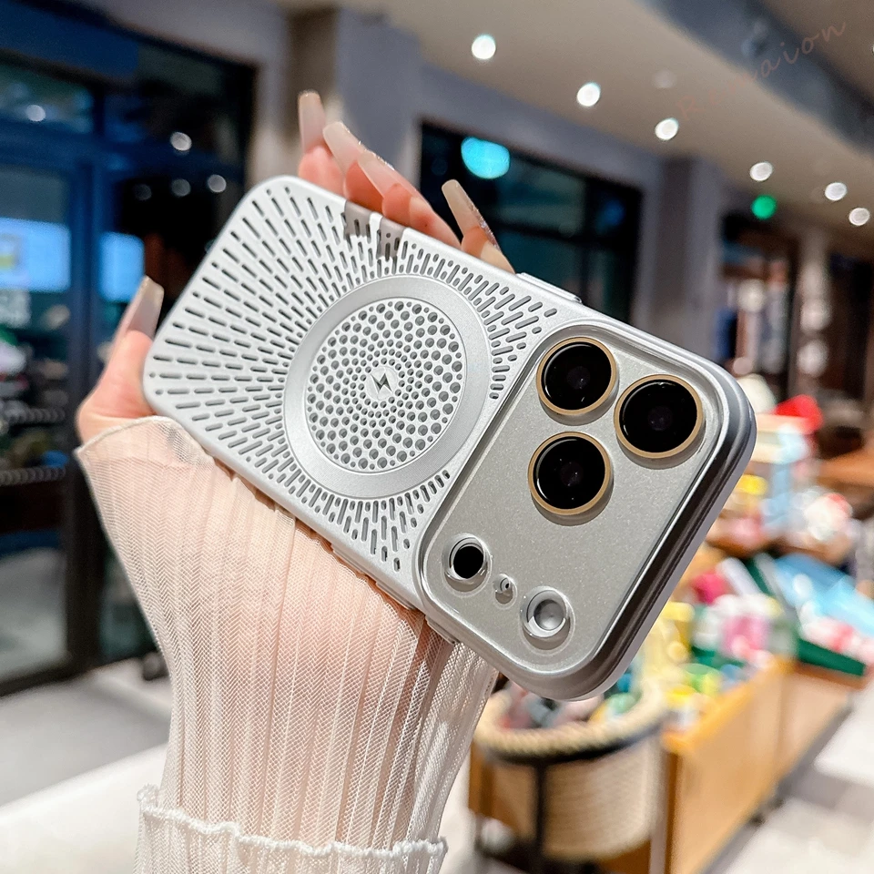 Luxurious Heat Dissipation Magnetic Phone Case with Wireless Charging Compatibility