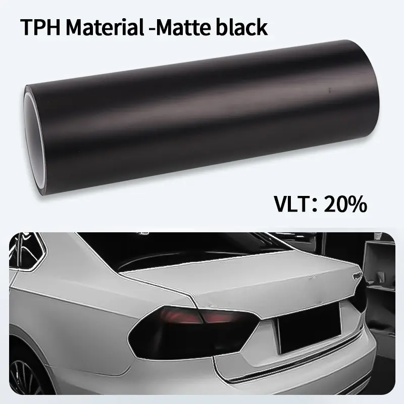 Car Headlight & Taillight & Fog Light Lamp wrap Film Smoke Black TPH PU PPF Protective Film For Car Styling Motorcycle Decorate - Image 8