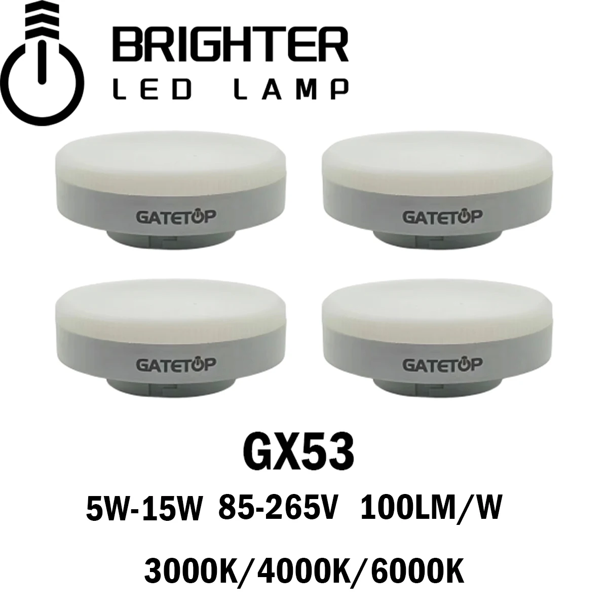 8pcs LED spotlight GX53 wardrobe light grille light AC85-265V 5W-15W no flickering 100LM/W warm white light suitable for kitchen