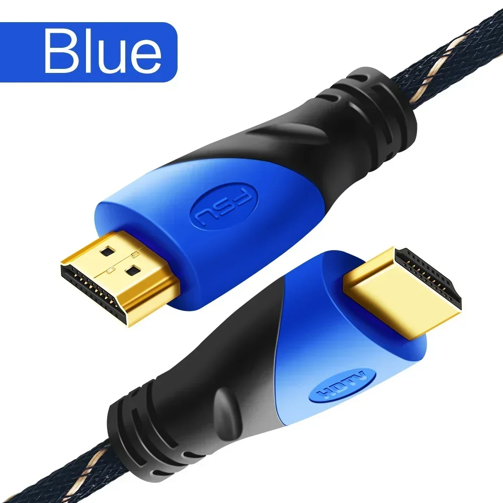 Premium Gold-Plated HDMI-Compatible 4K Video Cable for HDTVs, Available in Various Lengths