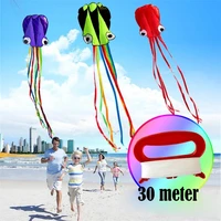4M Large Octopus Kites With Handle Line Flying Toys Kids Outdoor Sports Summer Beach Game Walk In Sky Nylon Skeletonless Kite 2