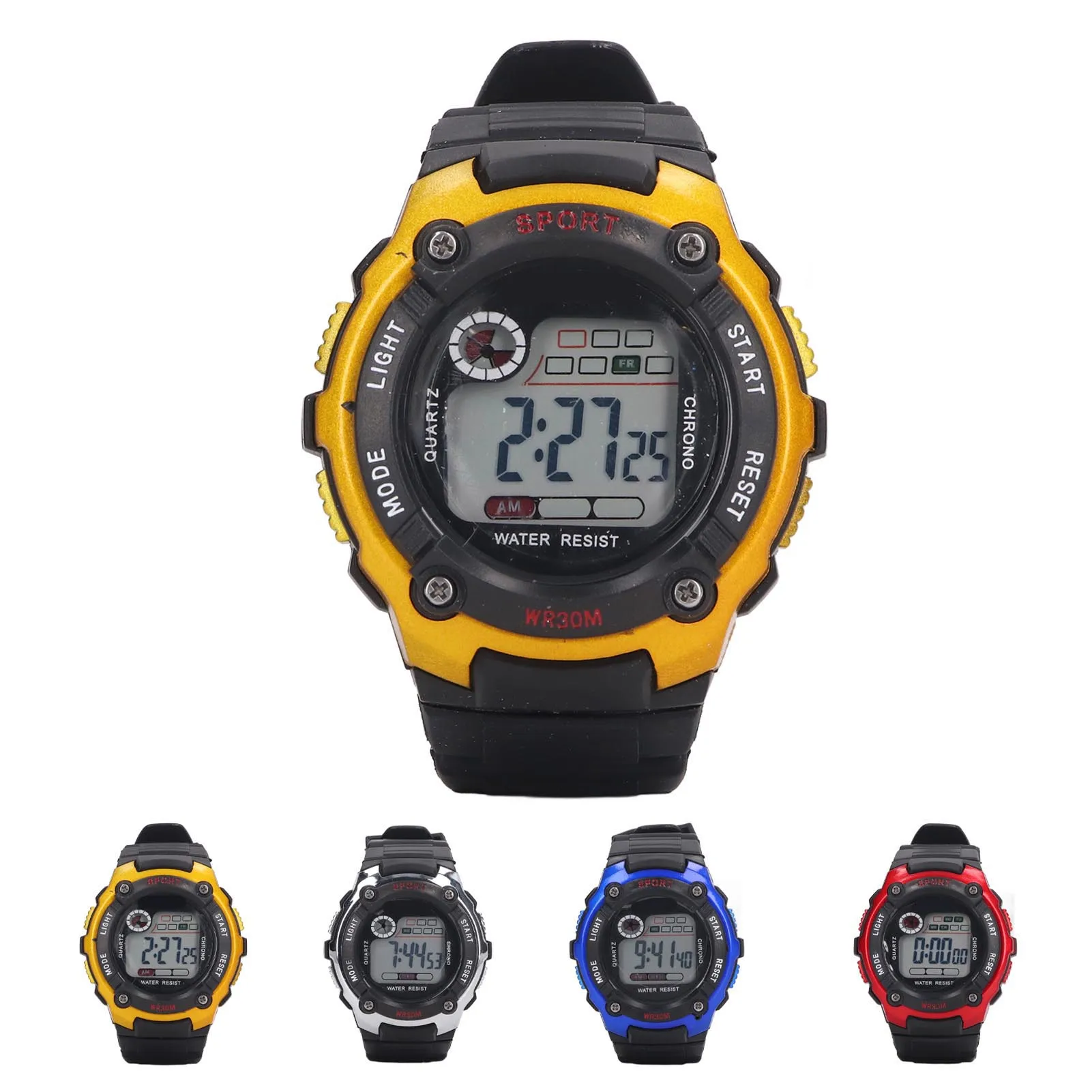 Luminous Sports Watch Electronic Sports Watch Rubber Strap Stylish Impact Resistant WR30M Water Resistant Robust for Children