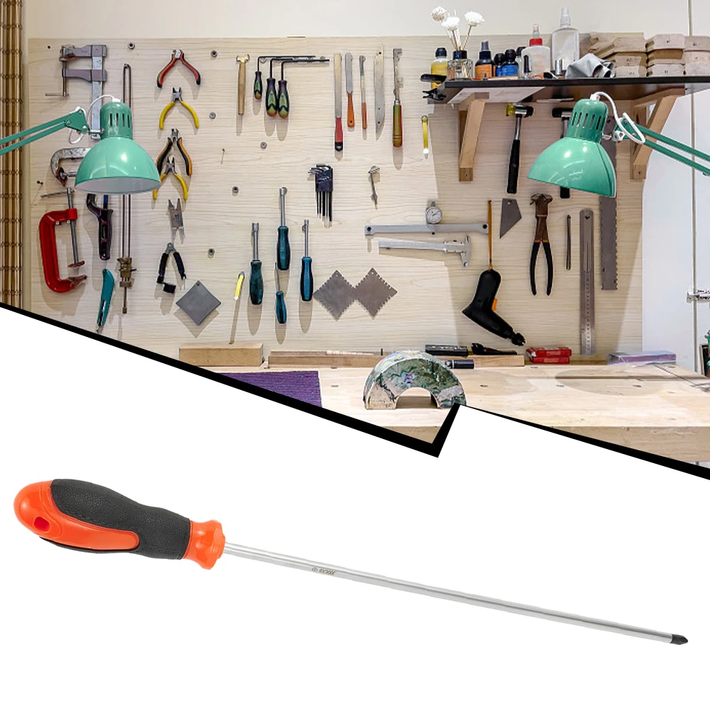 

1/2 шт. 12-дюймовая удлиненная отвертка, длинная шлицевая крестовая отвертка, Магнитная отвертка с резиновой ручкой, ручной инструмент для ремонта