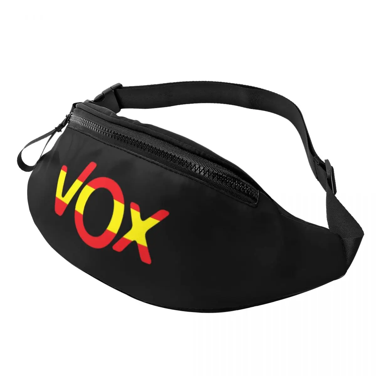 

Cool Spain Vox Flag Fanny Pack Men Women Spanish Political Party Crossbody Waist Bag for Travel Cycling Phone Money Pouch