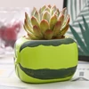 Cute Coarse Pottery Durian Watermelon Banana Starfruit Apple Shaped Small Flower Utensil, Home Decor Balcony Succulent Vase, 1Pc 4