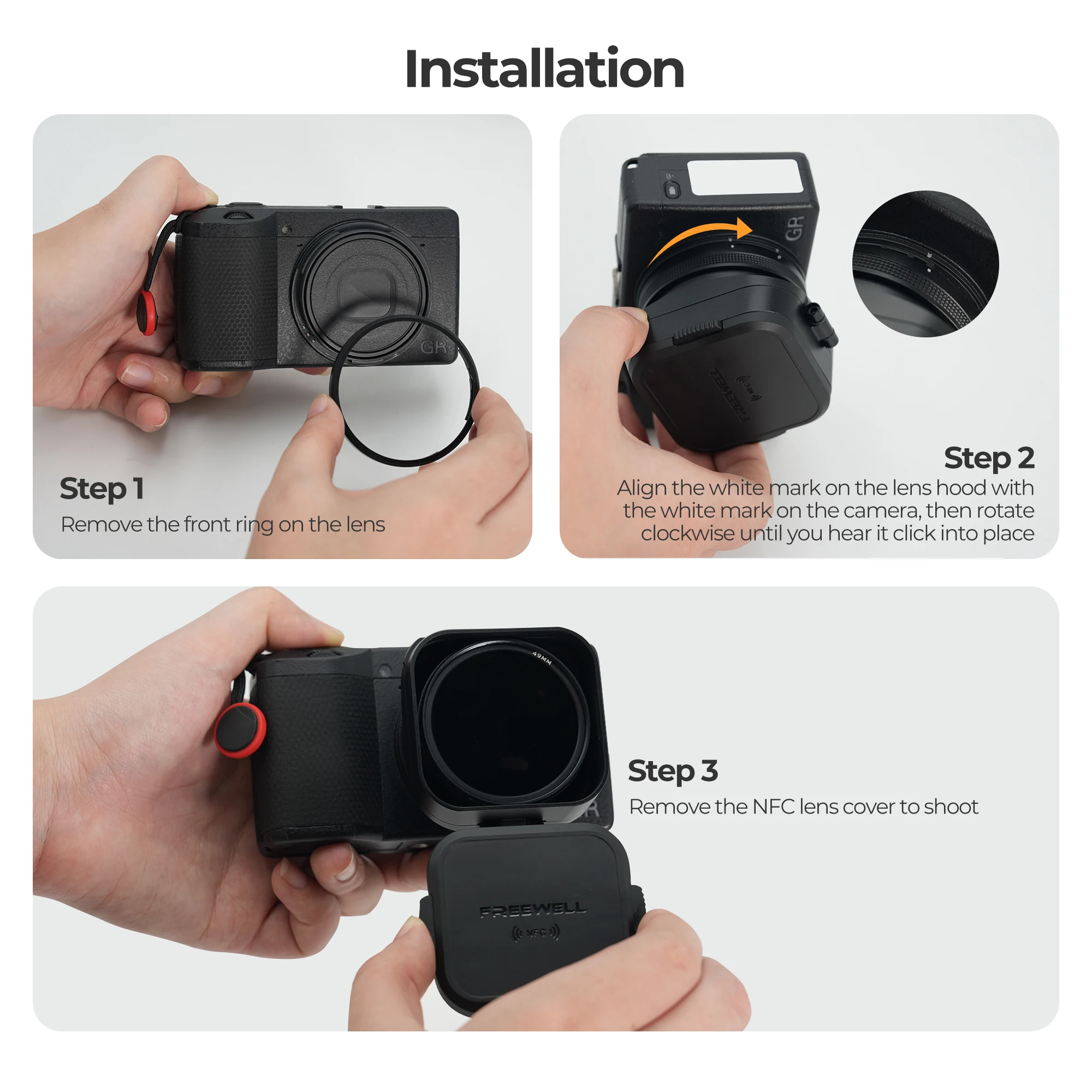 Freewell Real Lens Hood CPL/Black Mist Filters and NFC Lens Cap