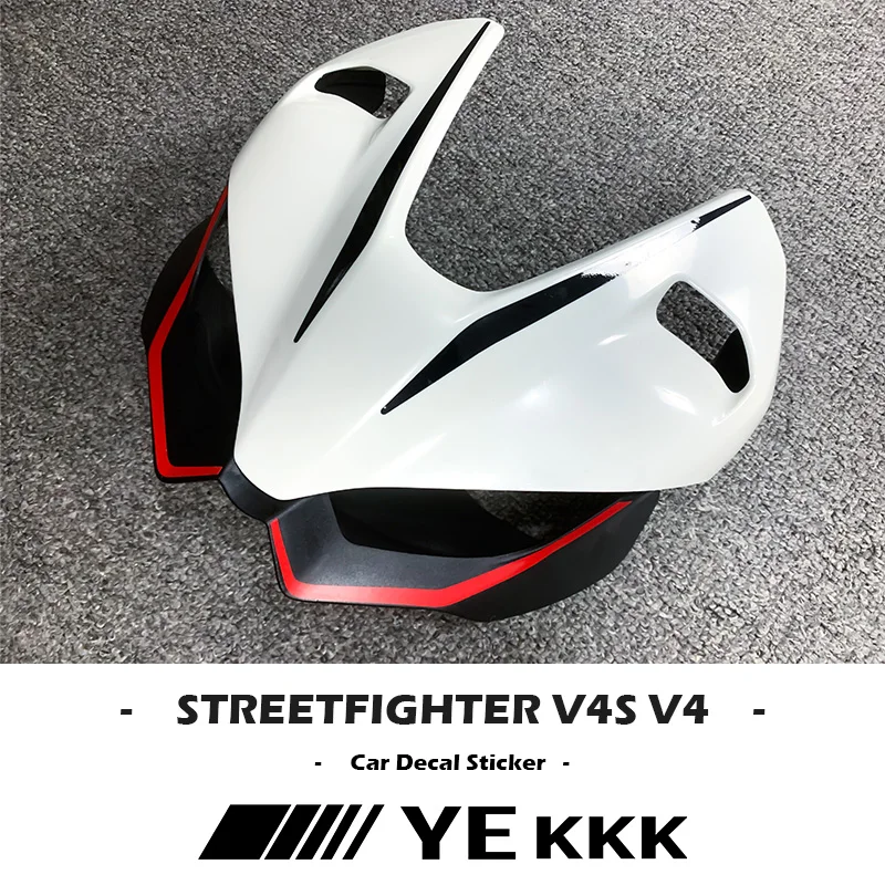 For Ducati Streetfighter V4 V4S SP2 V2 Front Shell Fairing Sticker Decal Line Hollow Out Custom Lines Streetfighter V4 V4S SP2 front fairing s stickers custom designed for ducati streetfighter v4 v4s v4sp cut cutout sticker decals logo