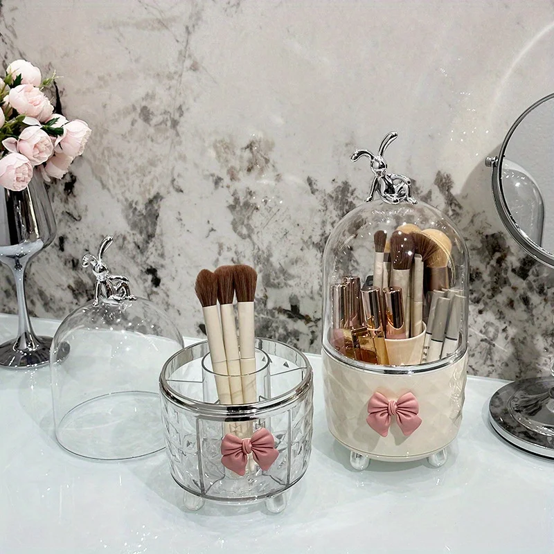 360°Rotating Makeup Brush Holder Makeup Organizer Cosmetic Storage Box Makeup Storage Organizer Pencil Case Lipstick Organizer 4