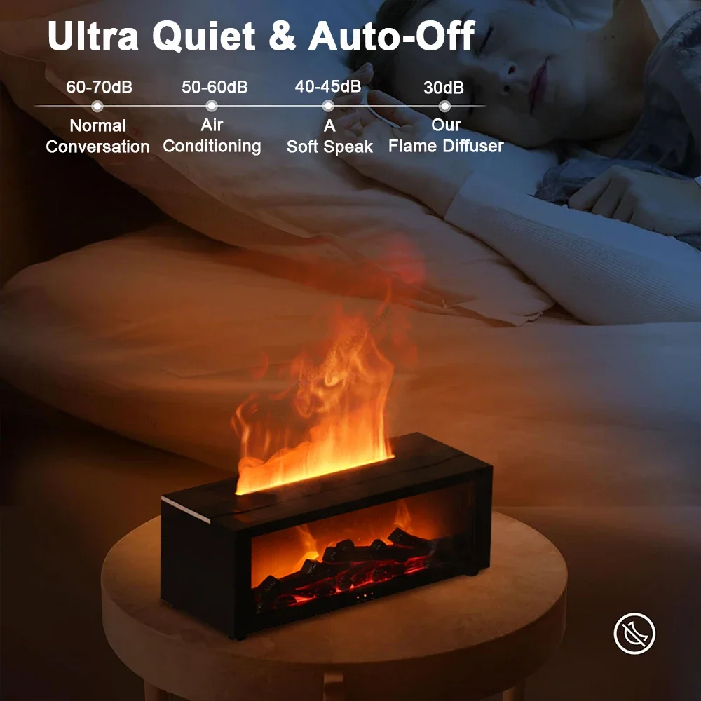 Aroma Humidifier Flame Essential Oil Diffuser Air Humidifier Aromatherapy Fragrance Diffuser with RGB Light and Remote Control 5