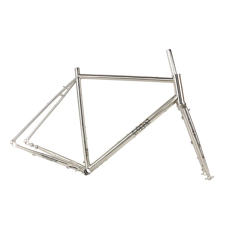 700C Road Bicycle Frame with Fork Chrome-molybdenum Steel Frame Travel Road Bike Thru Axle Disc brake Steel Frameset