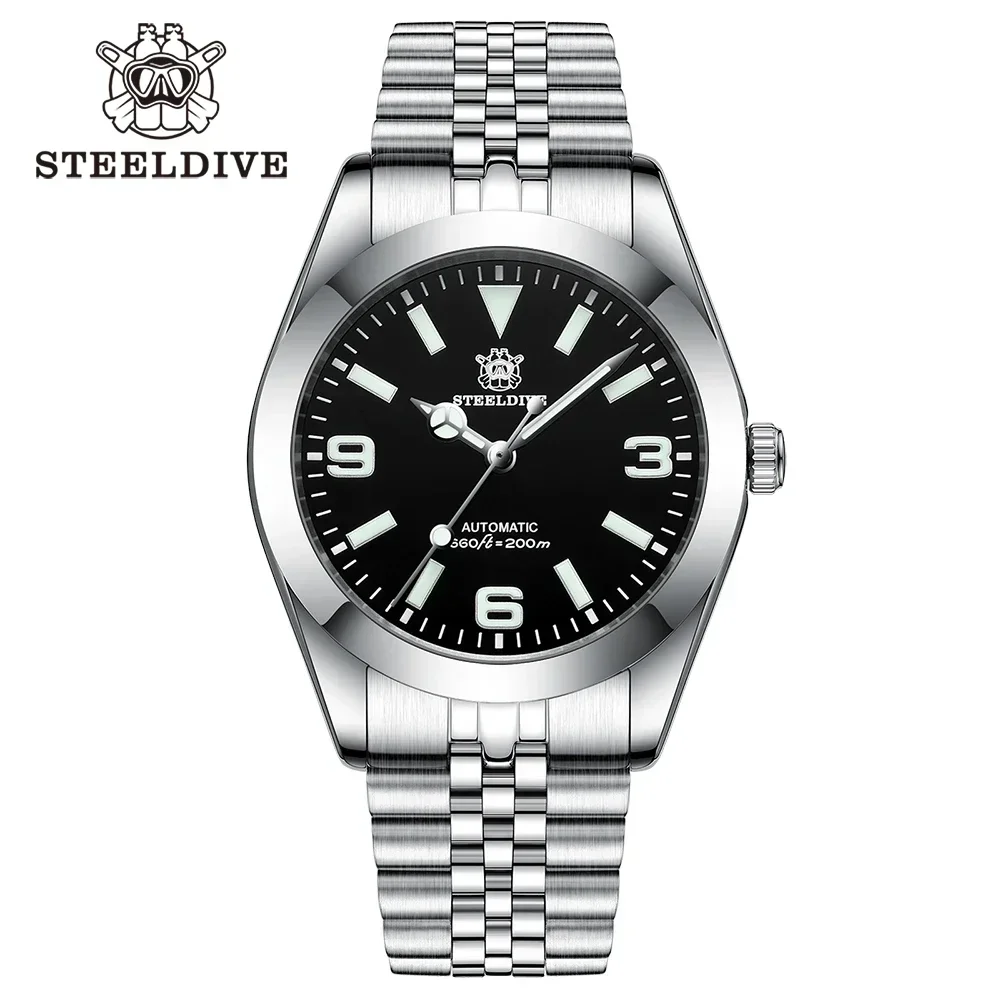 SD1934T STEELDIVE Новые поступления синие светящиеся NH35 автоматические мужские часы для дайвинга Reloj 39 мм простой дизайн 300 м водонепроницаемый BGW9