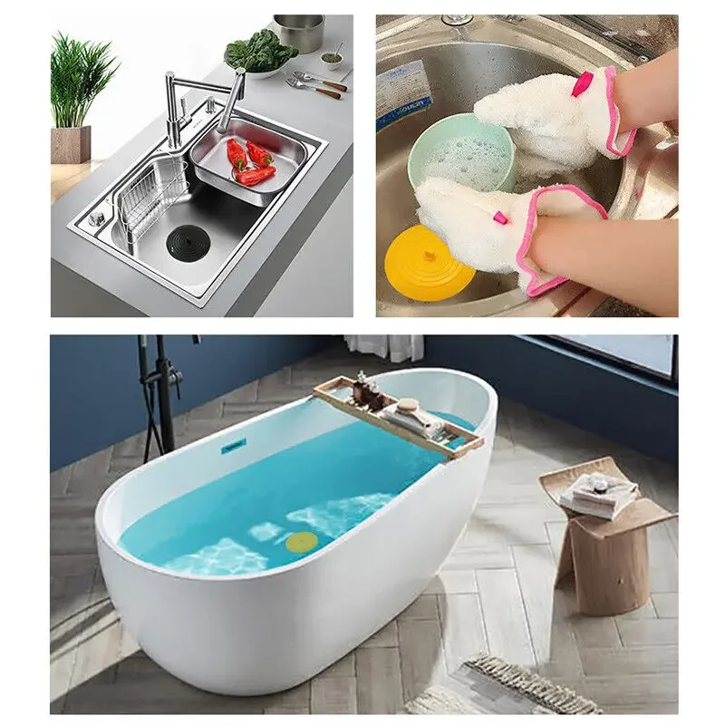 6 inches Tub Stopper Large Silicone Drain Plug Hair Stopper Bathtub Flat Suction Cover for Kitchen Bathroom Laundry