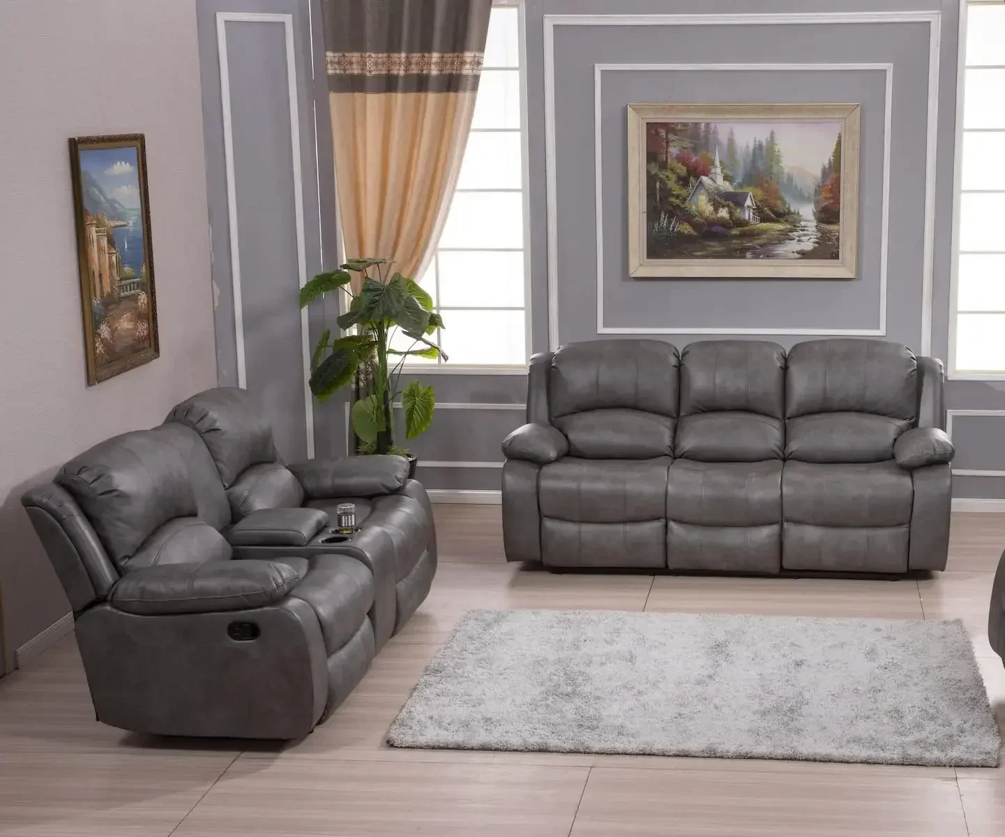 Leather Air Reclining Set 1
