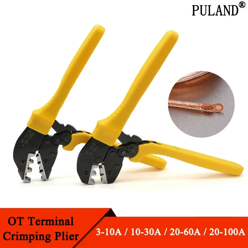 

3-10A 10-30A 20-60A 20-100A Crimping Pliers Self-Adjusting OT Open Nose Copper Terminal 4-10mm² 6-25mm² Crimper Tool Crimp Plier