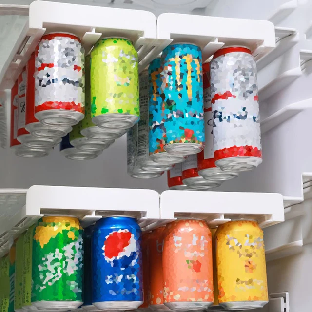 Caja de almacenamiento para refrigerador, organizador de latas de bebidas y  refrescos, soporte transparente para botellas, dispensador de latas para  nevera - AliExpress