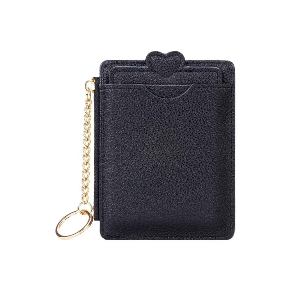 Fashion Love Heart Woman Wallet Zipper Multi-card Slot Short Card Bag PU Leather Multi-functional Cartoon Card Holder Lady 9