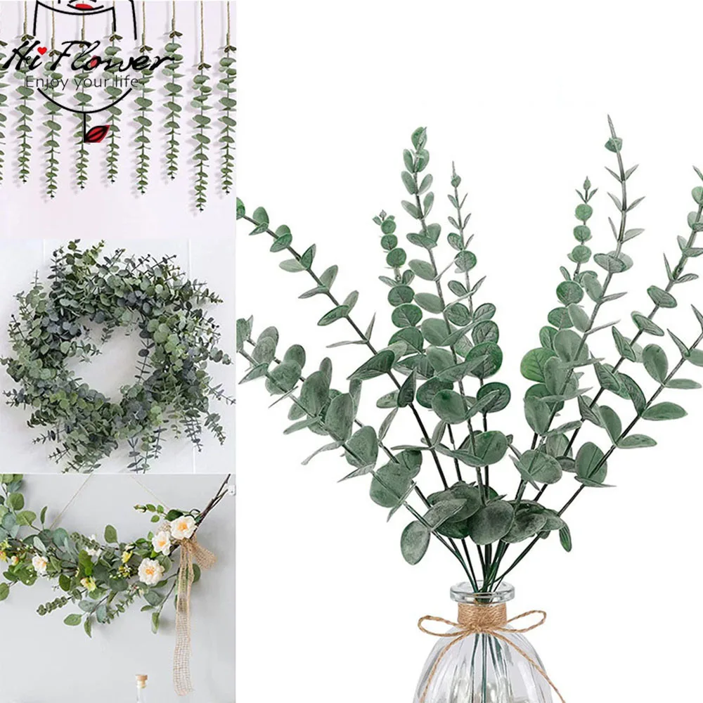 

Artificial Eucalyptus Leaf Nordic Style Decorative Home Decoration Wedding Christmas DIY Flowers Arrangement Fake Green Plants