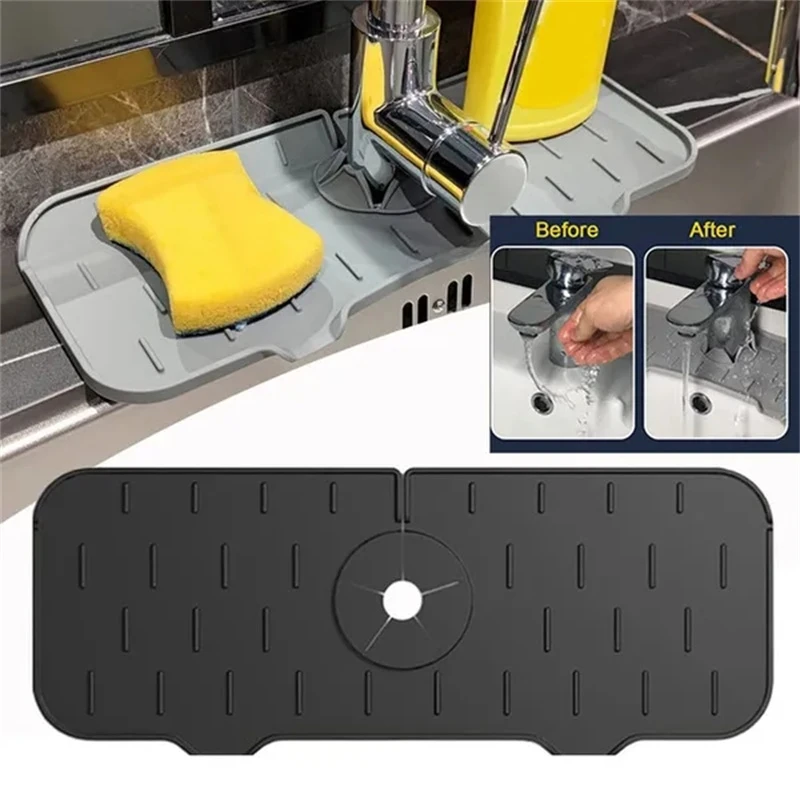 Kitchen Silicone Sink Faucet Pad Faucet Drainage Mat Drying Pad
