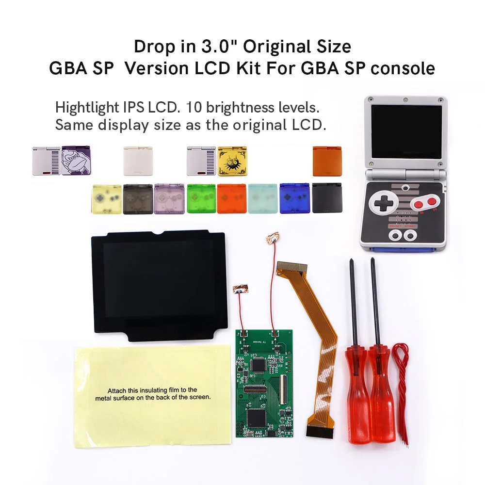 Einfach zu Installieren Drop In GBA SP 3.0 "Original Größe IPS LCD Für Gameboy  Advance SP Keine Notwendigkeit zu cuting Shell - AliExpress  Verbraucherelektronik